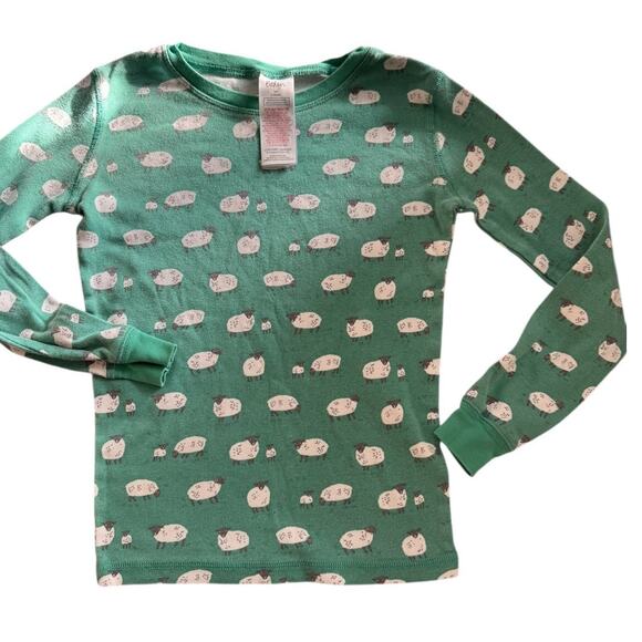 Mini Boden Boys Sheep Print Snug Fit Pajamas Set Long Johns Size 9Y 134cm Green - Picture 2 of 7